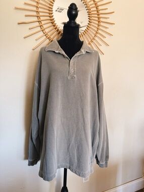 GAP Men's Washed Gray Long-Sleeve Henley
